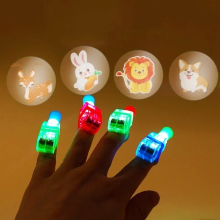5 PCS LED Light & Lighting Cartoon Finger Projection Lamp Finger Lighst Ring Light LED Child Light Toy