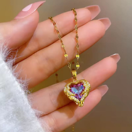 Luxury Zircon Crystal Pendant Clavicle Chain Necklace