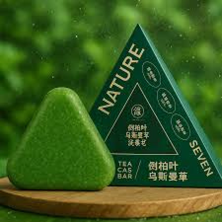 Nature Herbal Seven Green Triangle shampoo Soap Bar 1 peice
