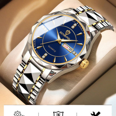 Waterproof Men Quartz Watch Stainless Steel