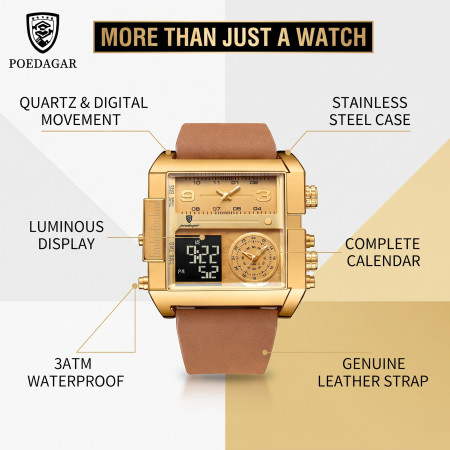 POEDAGAR Luxury Digital-Quartz Men's Watch