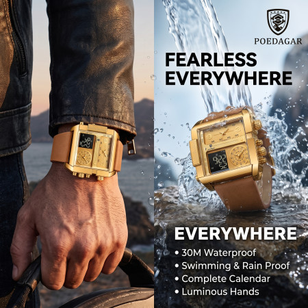 POEDAGAR Luxury Digital-Quartz Men's Watch