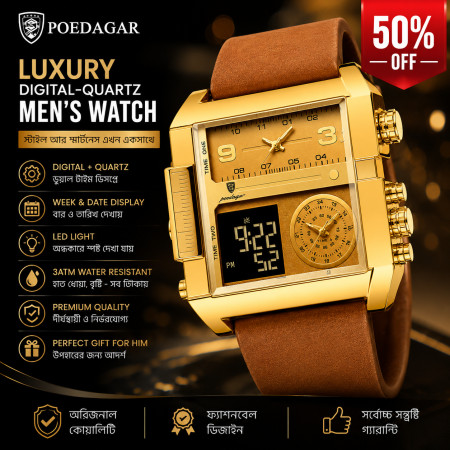 POEDAGAR Luxury Digital-Quartz Men's Watch