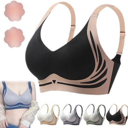 (2 PC) Push Up Seamless Underwear For Women Bra