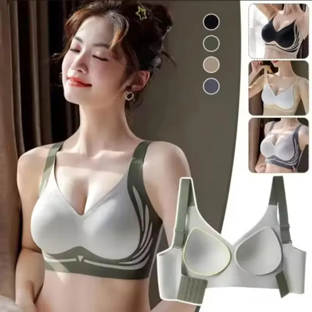 (2 PC) Push Up Seamless Underwear For Women Bra