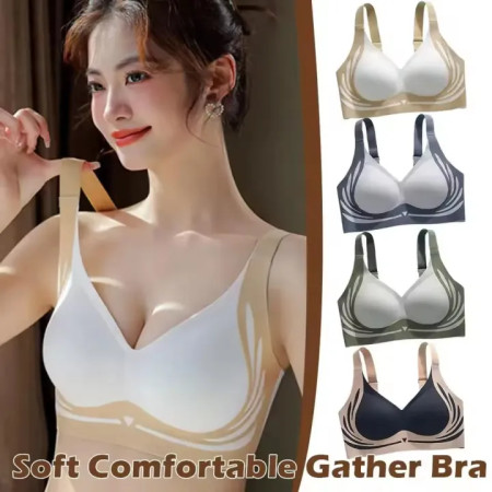 (2 PC) Push Up Seamless Underwear For Women Bra