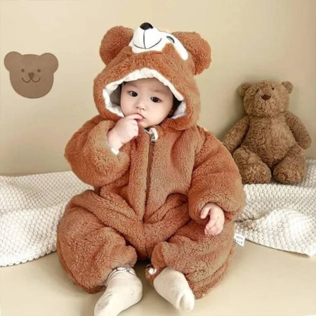 Newborn Baby Winter Plush Romper