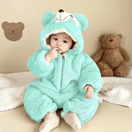 Newborn Baby Winter Plush Romper