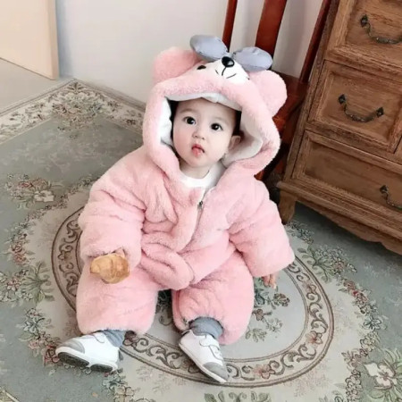 Newborn Baby Winter Plush Romper