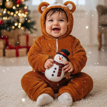 Newborn Baby Winter Plush Romper