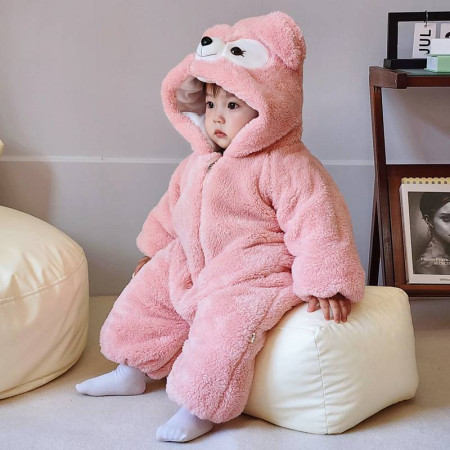 Newborn Baby Winter Plush Romper