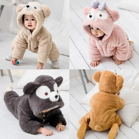 Newborn Baby Winter Plush Romper