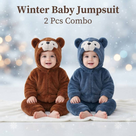 ২ পিস অরিজিনাল চায়না Baby Jumpsuit (Brown + Blue Colors)