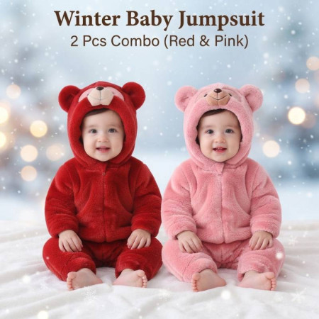 ২ পিস অরিজিনাল চায়না Baby Jumpsuit (Red + Pink Colors)